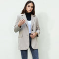 Damen elegante Blazerjacke mit strukturierter Oberfläche und schickem Schnitt R&B