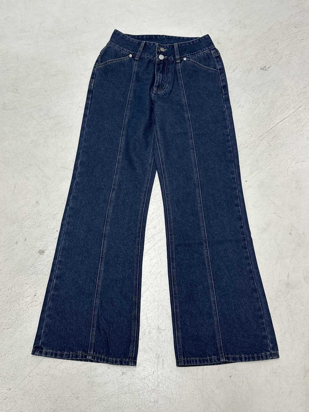 Damen weite Jeans mit hohem Bund und modernem Schnitt R&B