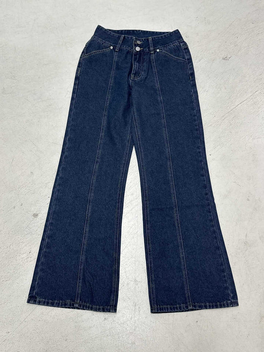 Damen weite Jeans mit hohem Bund und modernem Schnitt R&B