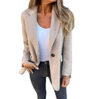Damen elegante Wolljacke mit doppeltem Knopf R&B