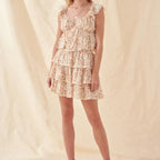 Damen schwingender Minirock mit floralen Rüschendetails R&B