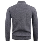 Herren Strickpullover mit hohem Kragen und dekorativem Reißverschluss R&B