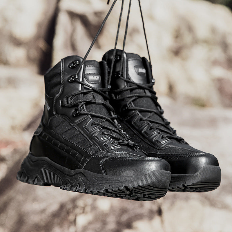 Herren Tactical Wanderstiefel mit hohem Knöchelschutz und rutschfester Sohle R&B