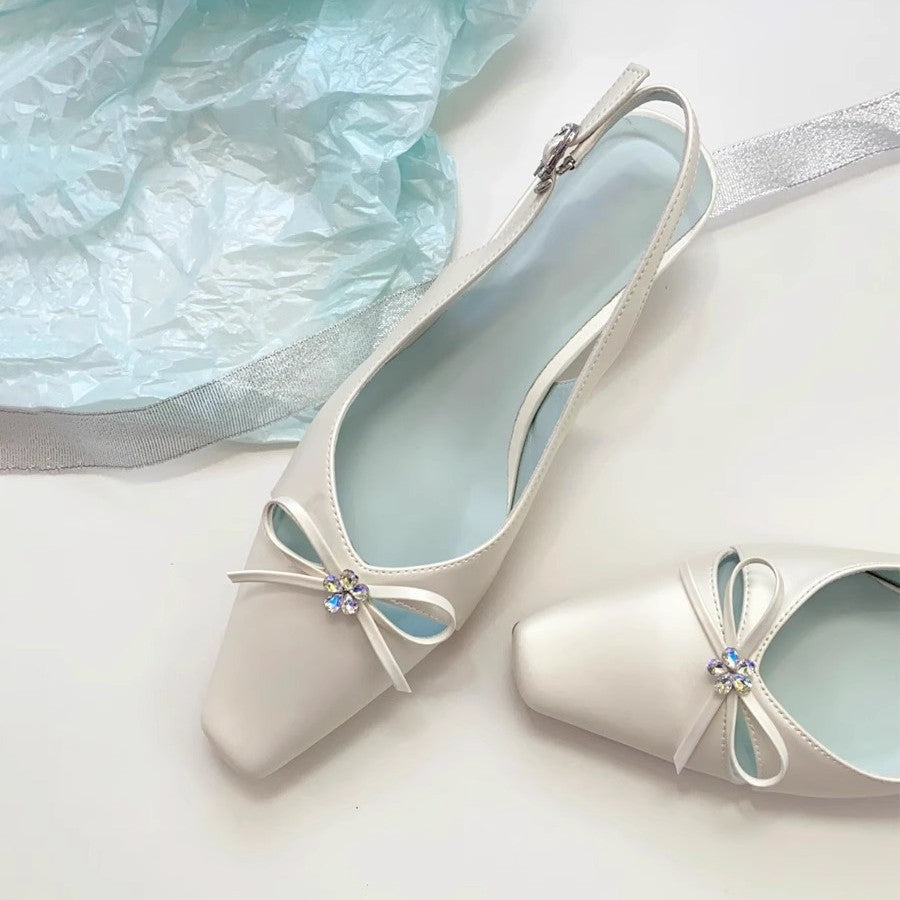 Damen Slingback-Pumps mit elegantem Schleifendetail und geschmackvoller Verzierung