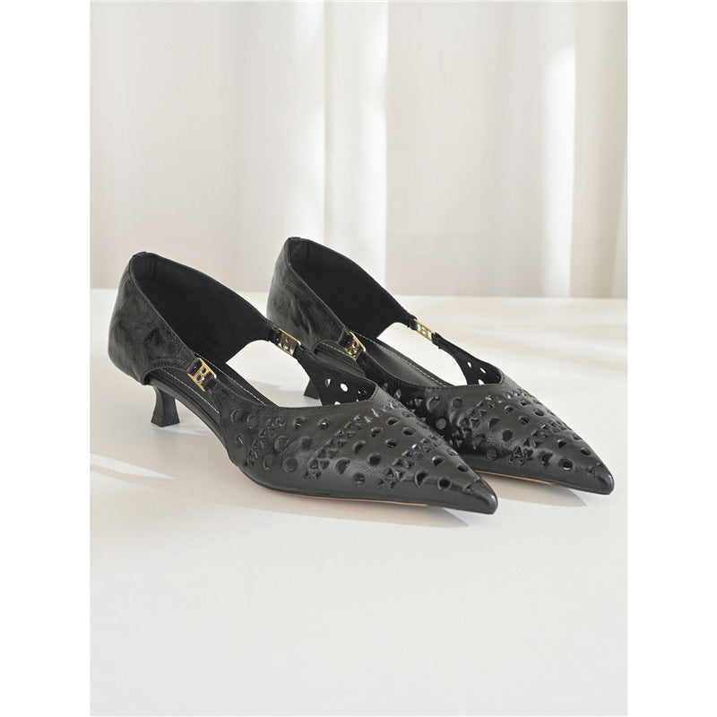 Damen spitze Slingback-Pumps mit dekorativer Perforierung R&B