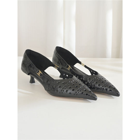 Damen spitze Slingback-Pumps mit dekorativer Perforierung R&B