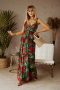 Damen Maxikleid mit floralen Mustern und raffiniertem Schnitt R&B