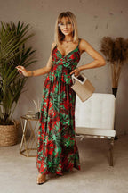 Damen Maxikleid mit floralen Mustern und raffiniertem Schnitt R&B