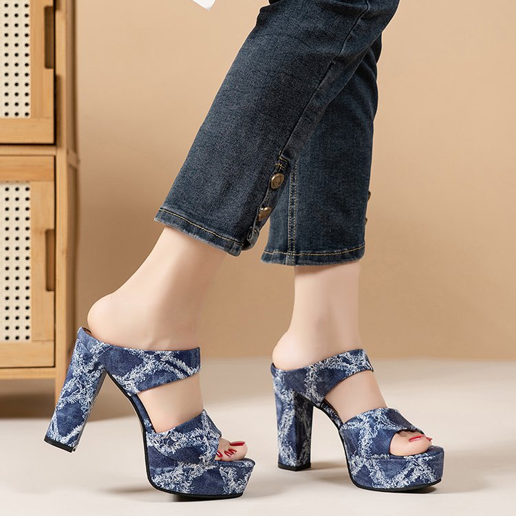 Damen Plateau-Sandaletten mit stylishen Riemen und hohem Blockabsatz R&B