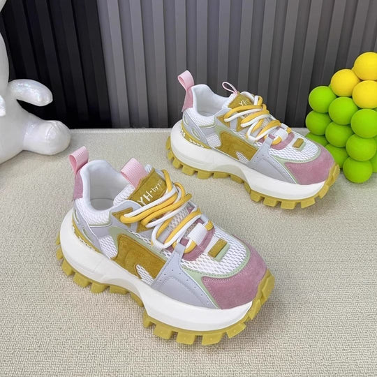 Damen Chunky Sneakers mit atmungsaktiver Mesh-Oberfläche und rutschfester Profilsohle R&B