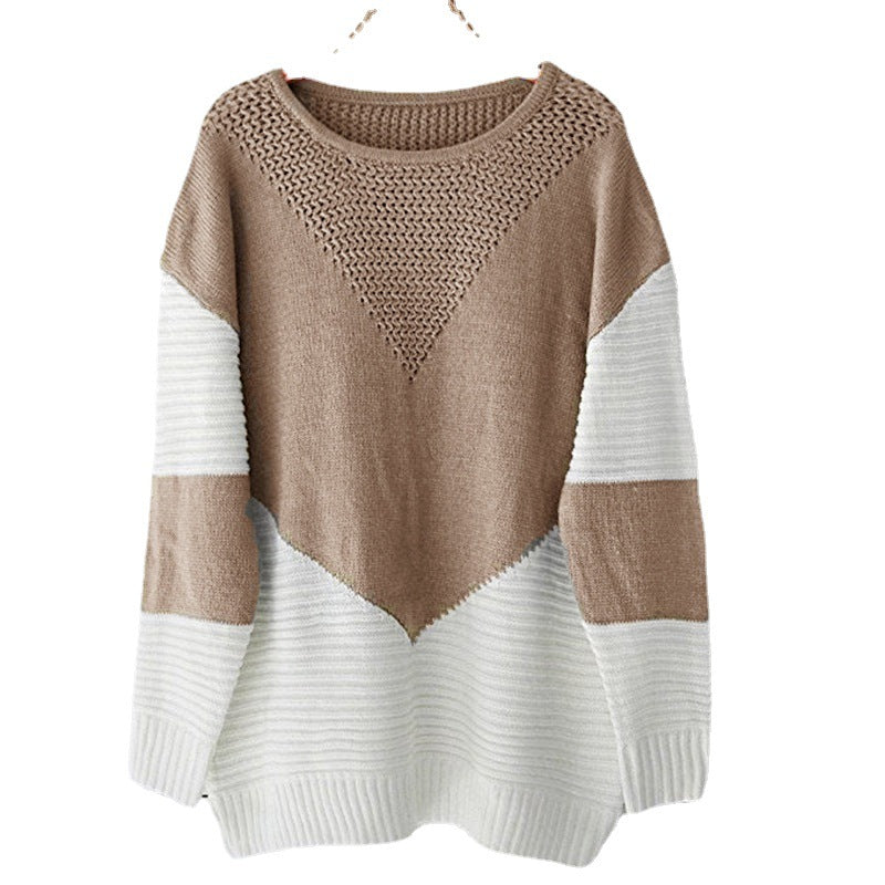 Damen stylischer Pullover mit modernen Farbblockmustern und raffiniertem Strickdesign R&B
