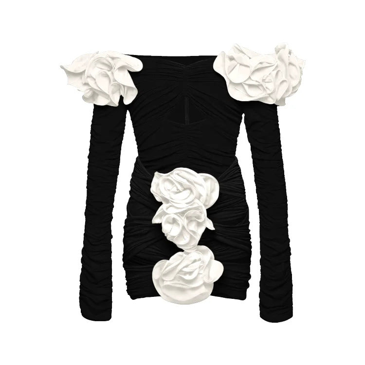 Damen Einteiler Badeanzug mit voluminösen Blumenapplikationen R&B