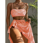 Damen Buntes Crop-Top und Rock Set R&B