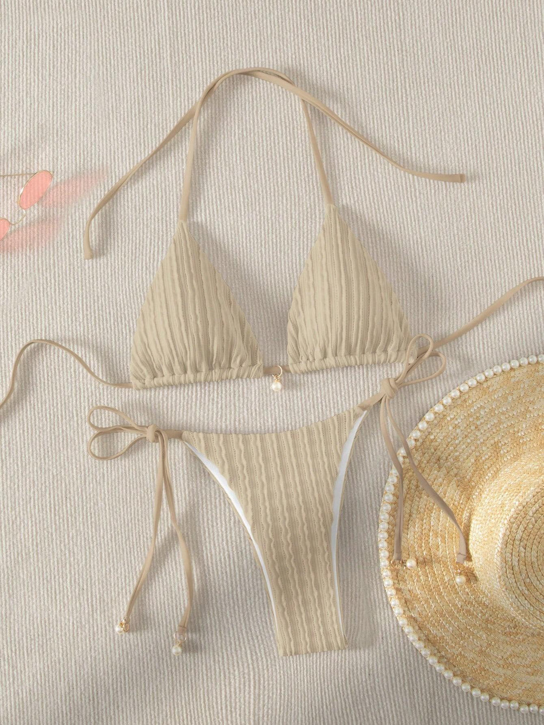 Damen Triangle-Bikini mit strukturiertem Design und verstellbaren Trägern R&B
