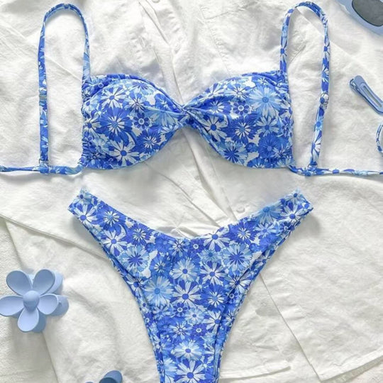 Damen Triangel-Bikini mit floralem Design R&B