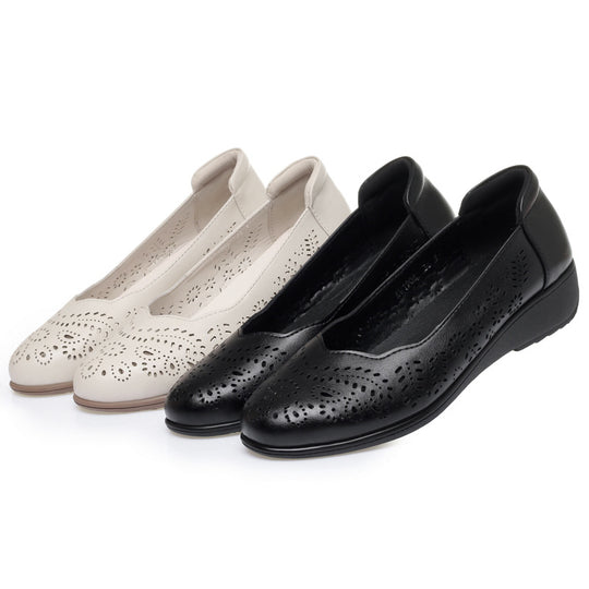Damen Komfortable Ballerinas mit elegante Perforation R&B