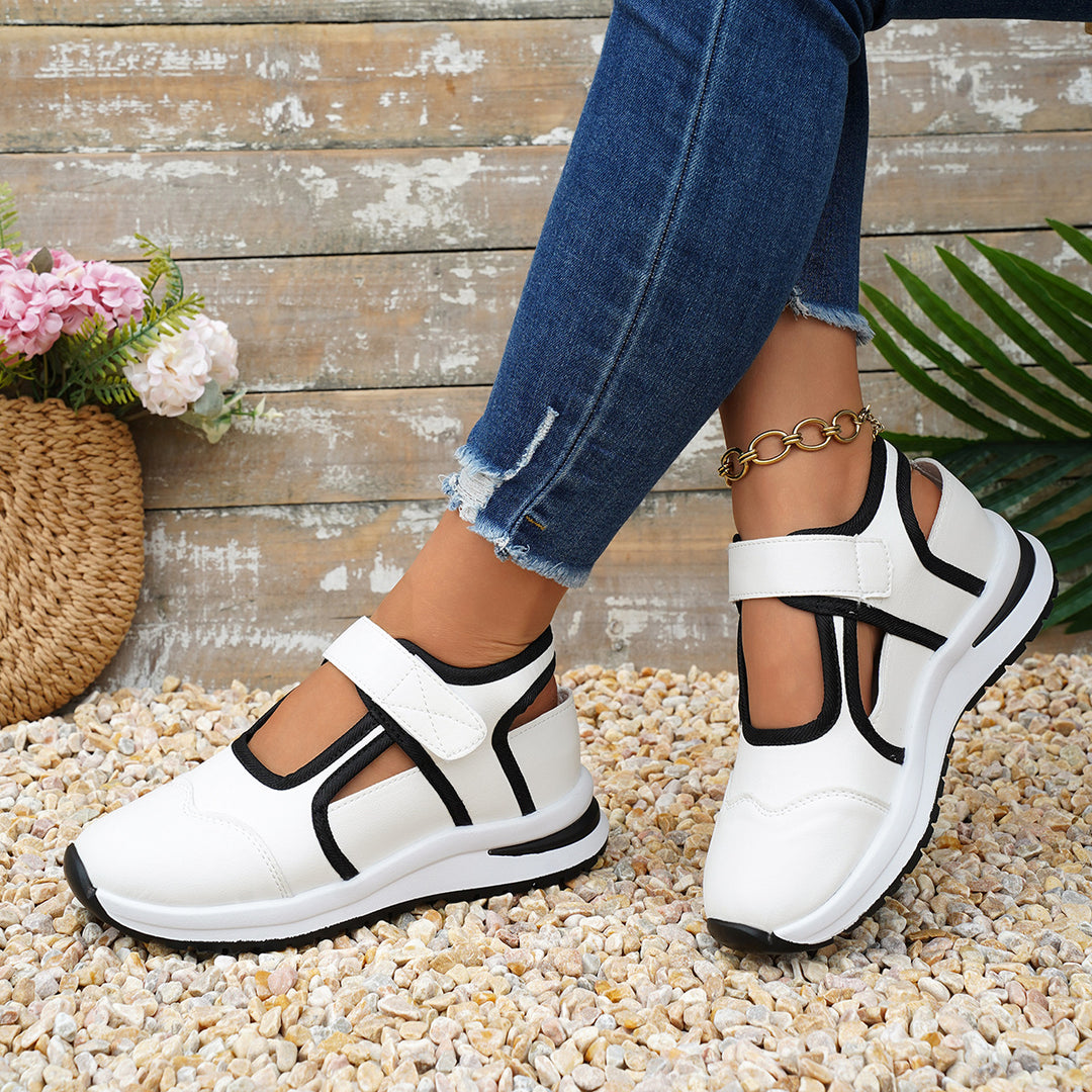 Damen sportliche Freizeitschuhe mit verstellbarem Klettverschluss R&B