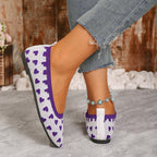 Damen Ballerinas aus weichem Strickmaterial mit Herzmuster und flexibler Sohle R&B