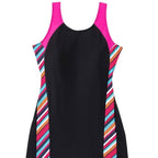 Damen Sportlicher Schwimmanzug mit trendigen Streifen R&B