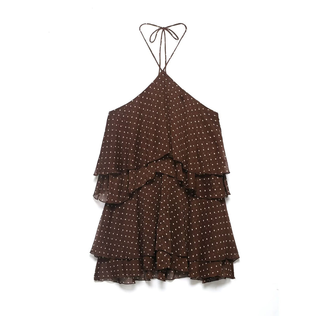 Damen Sommerkleid mit voluminösen Rüschendetails und tiefem V-Ausschnitt R&B