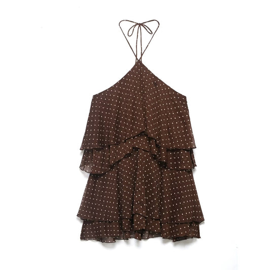 Damen Sommerkleid mit voluminösen Rüschendetails und tiefem V-Ausschnitt R&B