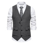 Herren elegante Weste im strukturierten Hahnentrittdesign R&B