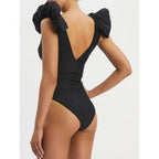 Damen Badeanzug mit elegantem Wickeldetail und langem, ombrefarbigem Rock R&B
