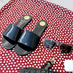 Damen Modische Zehentrenner-Sandalen mit eleganten Goldakzenten R&B
