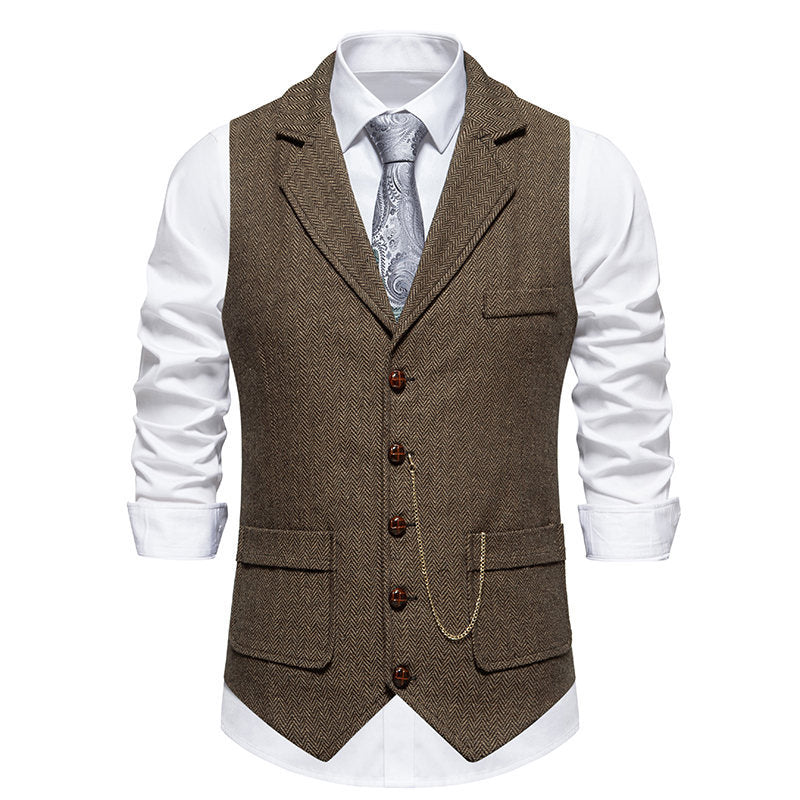 Herren elegante Weste mit zeitgemäßem Schnitt und feiner Struktur
