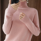 Damen weicher Rollkragenpullover aus feiner Merinowolle R&B