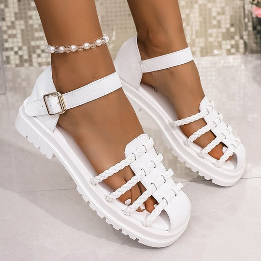Damen Riemchen-Sandalen mit geflochtenem Design R&B