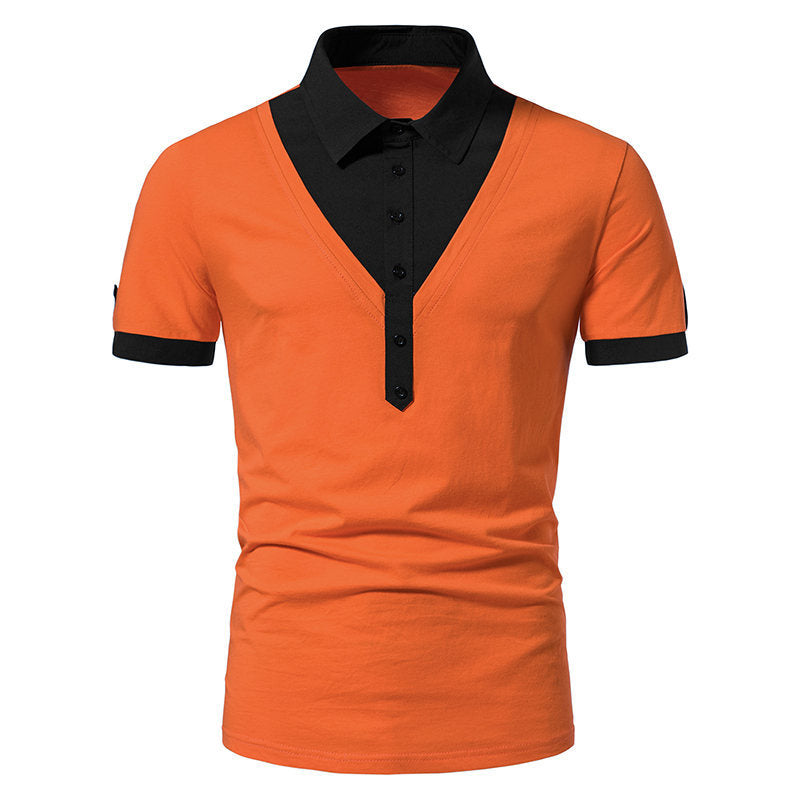 Herren Poloshirt mit modernem V-Ausschnitt und kontrastierenden Akzenten