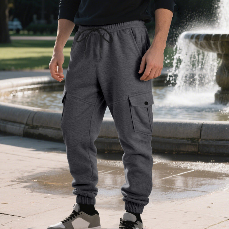 Herren Cargo-Jogginghose mit seitlichen Taschen und elastischem Bund R&B