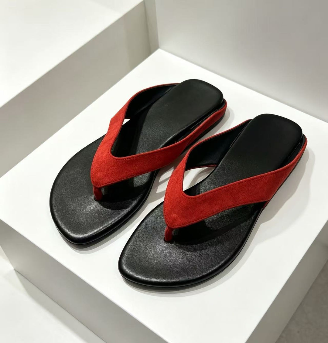 Damen Zehentrenner-Sandalen mit rutschfester Sohle und bequemem Fußbett R&B