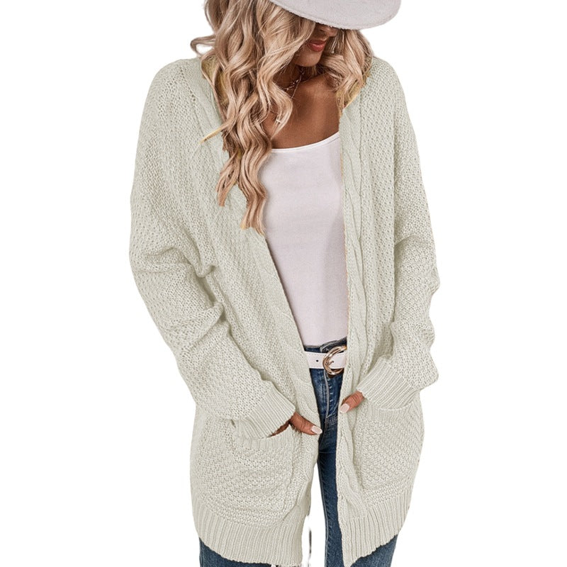 Damen Großer Strickcardigan mit aufwendigem Maschenmuster und praktischen Taschen R&B