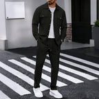 Herren modisches Freizeit-Set mit strukturierter Jacke und bequemen Hosen R&B
