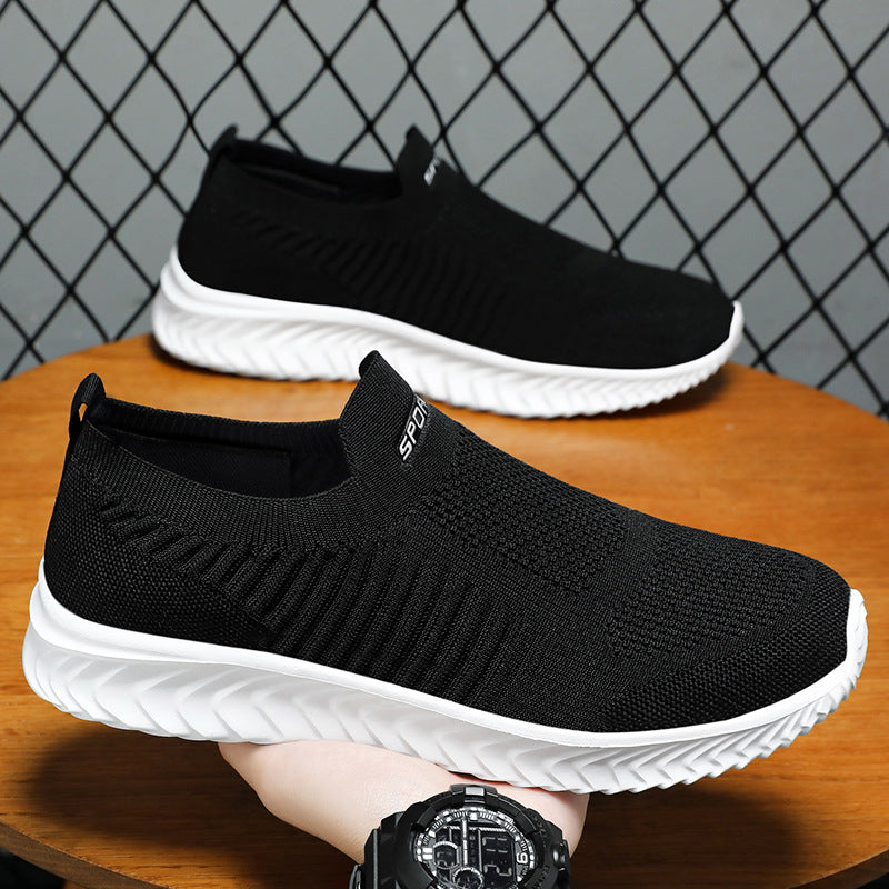 Damen Komfortable Sneaker mit elastischem Strickoberteil und rutschfester Sohle R&B