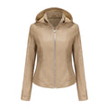 Damen Kapuzenjacke aus hochwertigem Kunstleder