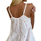 Damen luftiges Sommerkleid mit Rüschensaum und floralem Muster R&B