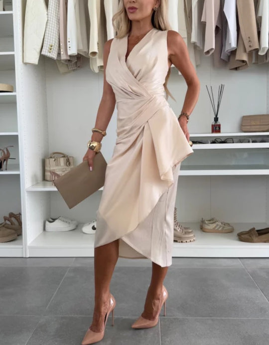 Damen Wickelkleid mit elegantem Design und Rüschen R&B