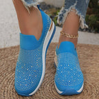 Damen modische und komfortable Sneakers mit Glitzer-Applikationen R&B