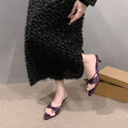 Damen Elegante Slingback-Mules mit dekorativen Schleifen R&B