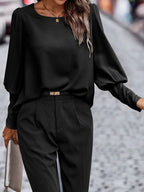 Damen Elegantes Oberteil mit Puffärmeln und sanftem Schnitt R&B
