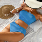 Damen Crop-Bikini-Set mit strukturierter Textur R&B