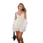 Damen Figurschmeichelndes Sommerkleid mit Rüschensaum