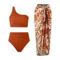 Damen Bikini-Set mit elegantem asymmetrischen Oberteil und hohem Taillenslip R&B