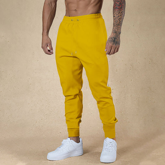 Herren nan athletische Frottee-Jogginghose mit hohem Bund Kordelzug und schmal zulaufenden Rippbündchen R&B