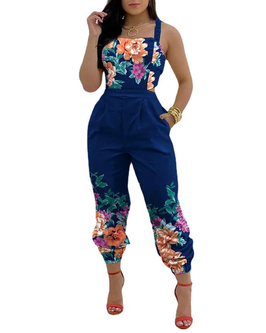 Damen lässiger Overall mit floralem Design R&B