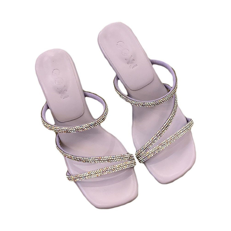 Damen Glamouröse High Heel Sandalen mit funkelnden Riemen R&B