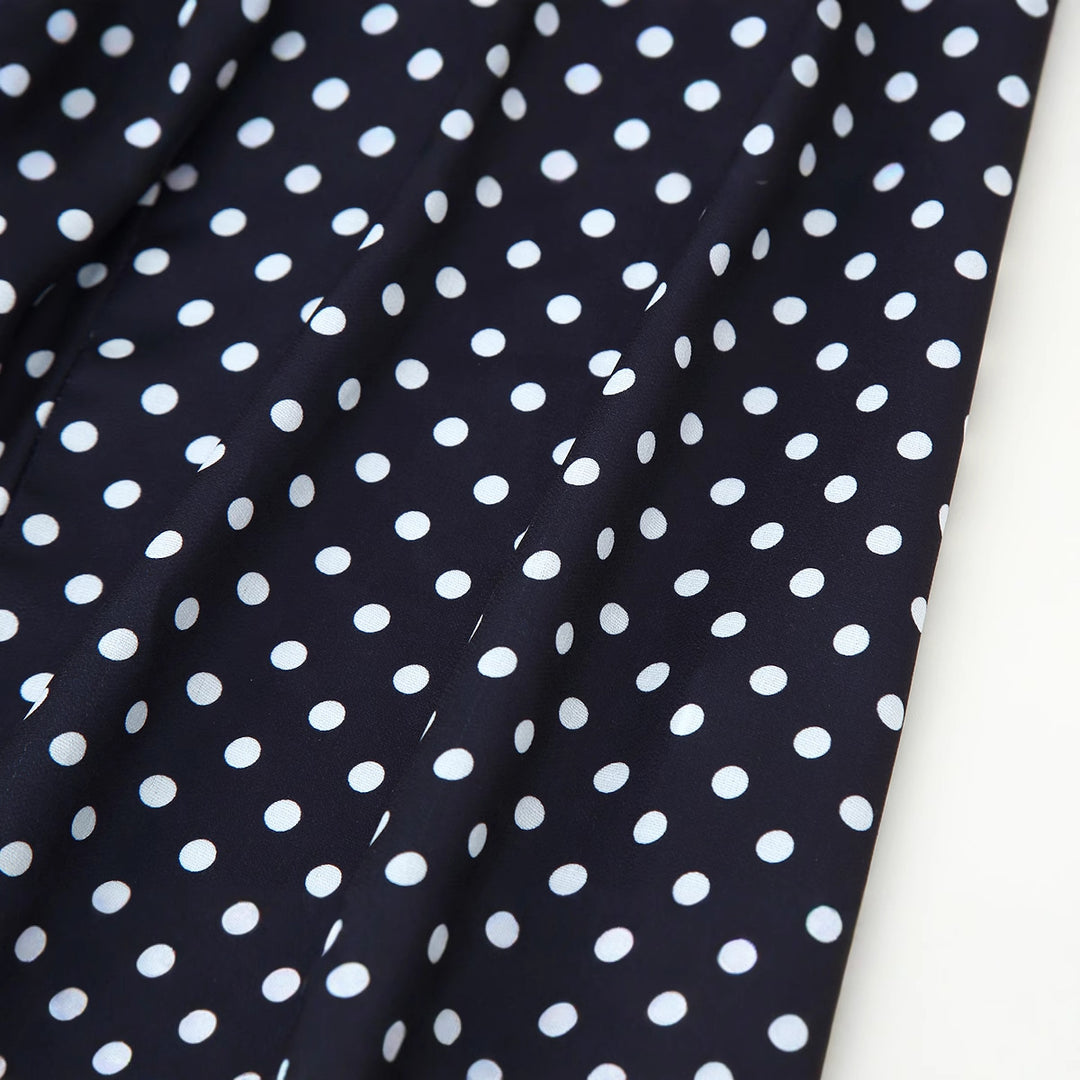 Damen Midikleid mit zarten Spaghetti-Trägern und verspieltem Polka-Dots-Design R&B